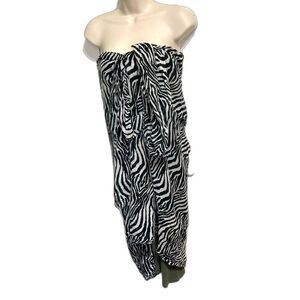 ZEBRA Sarong Beach Cover Black White Up Call of the Wild 68 x 45 inches